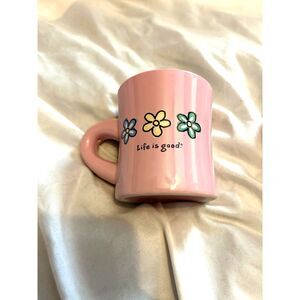 Life is Good Pink Flower Mug